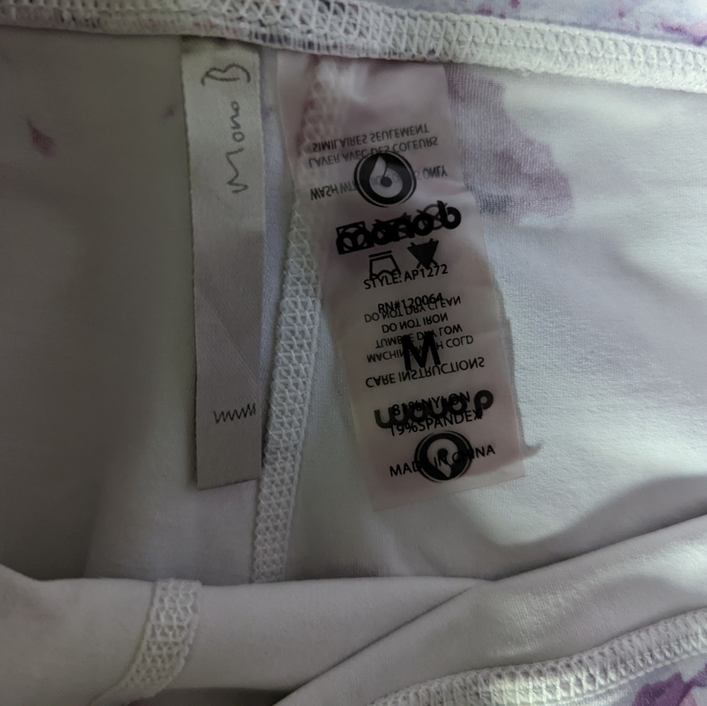 Mono b Purple & White Active Leggings Size Medium - Picture 6 of 7